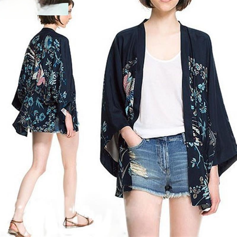 Street Fashion Kimono - Kadın İpek Kimono Hırka Sokak Stili