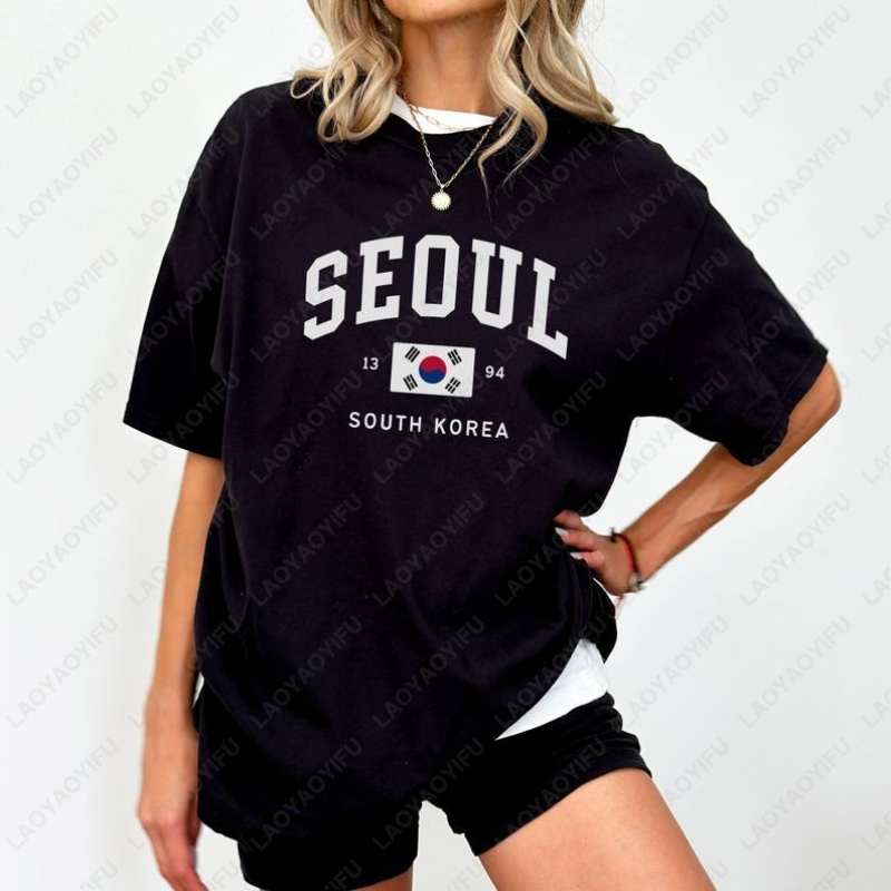 Street Fashion Seoul - Seul Güney Kore Bayrağı Unisex Tees