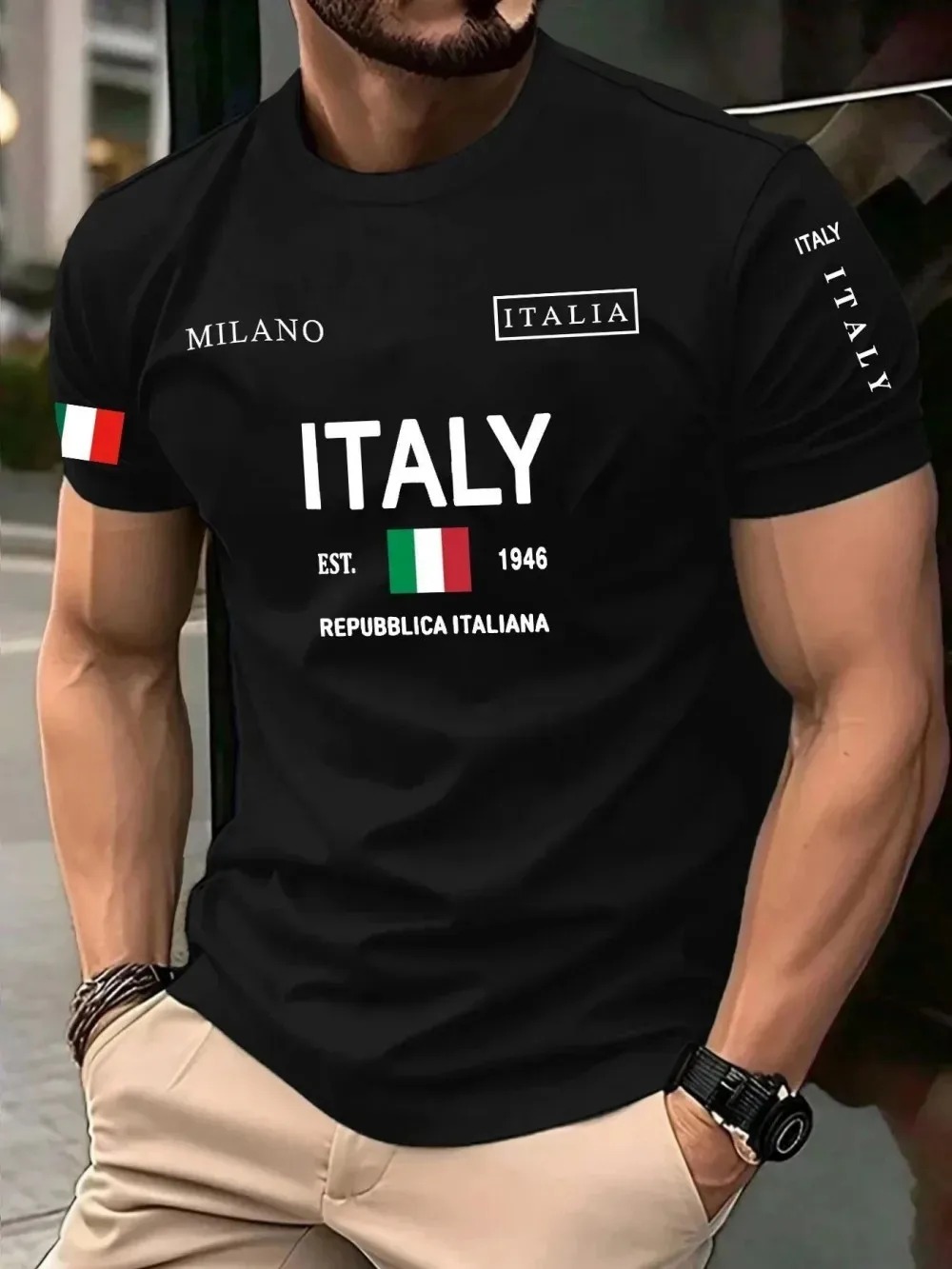 Street Fashion Milan - 3D Baskı Avrupa Amerika Moda Trendi