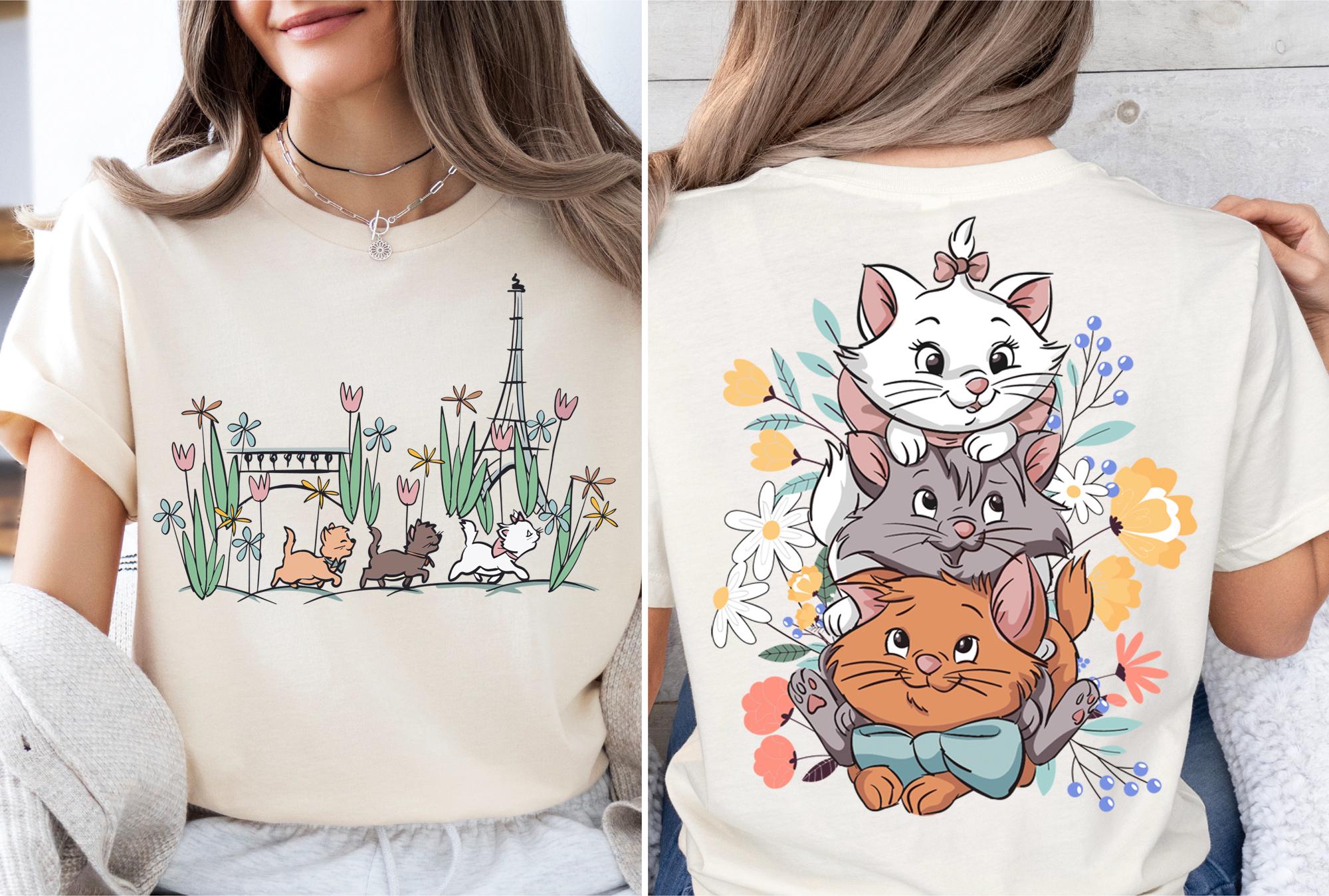 Fashion Street Cat - Kadın Yaz Karikatür Yeni T-Shirt Aristocats