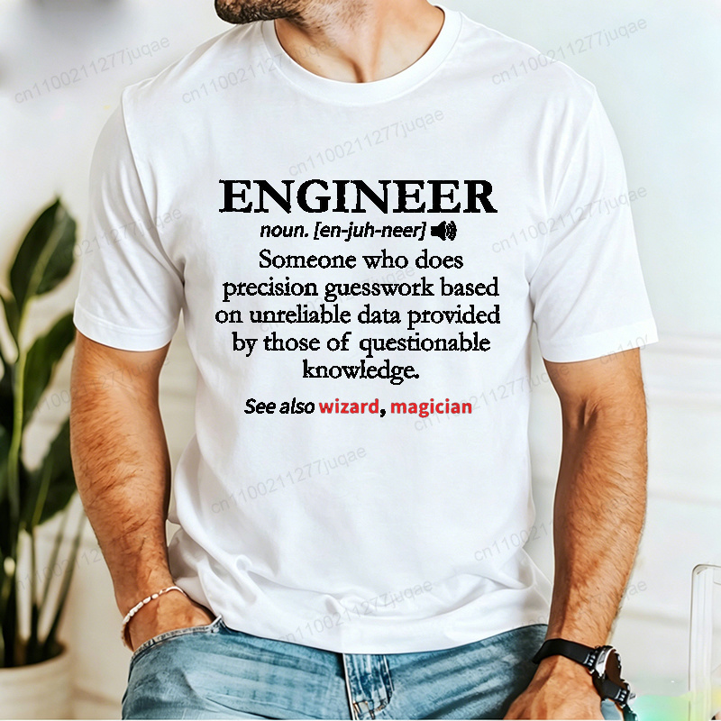Street Fashion Definition - Yaz erkek Retro T-Shirt Mühendis Tanımlı