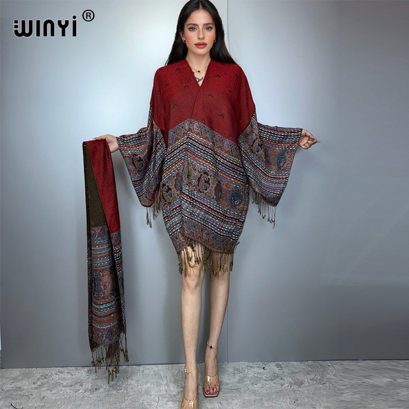 Street Fashion Kimono - WINYI kimono maxi ceket Afrika kadın
