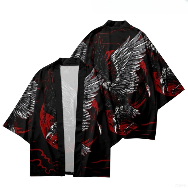 Moda Karga Baskılı Açık Ön Kim - Street Fashion Kimono incelemesi ve fiyatı