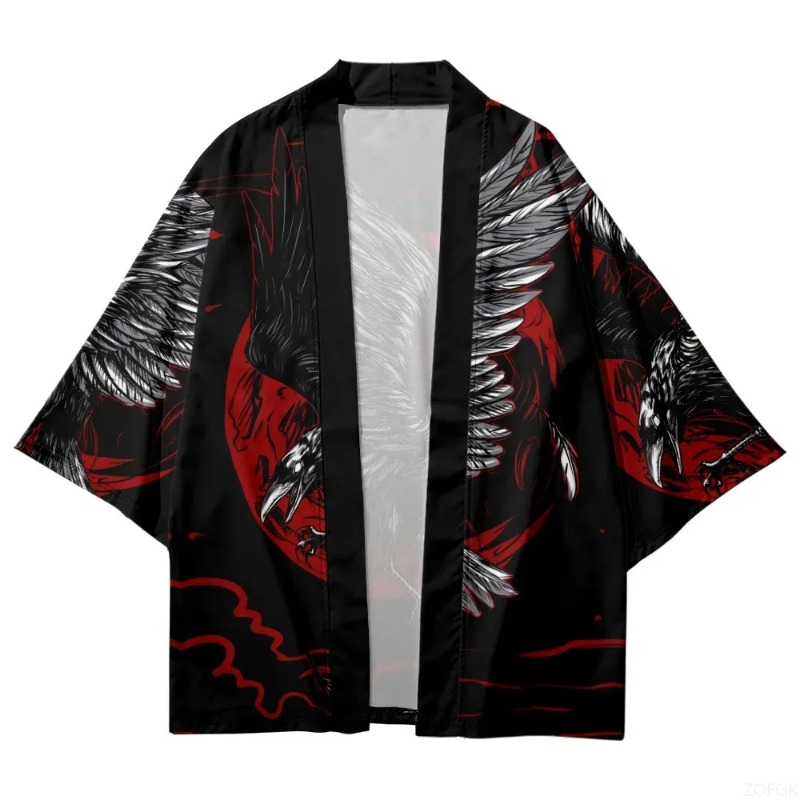 Moda Karga Baskılı Açık Ön Kim - Street Fashion Kimono incelemesi ve fiyatı