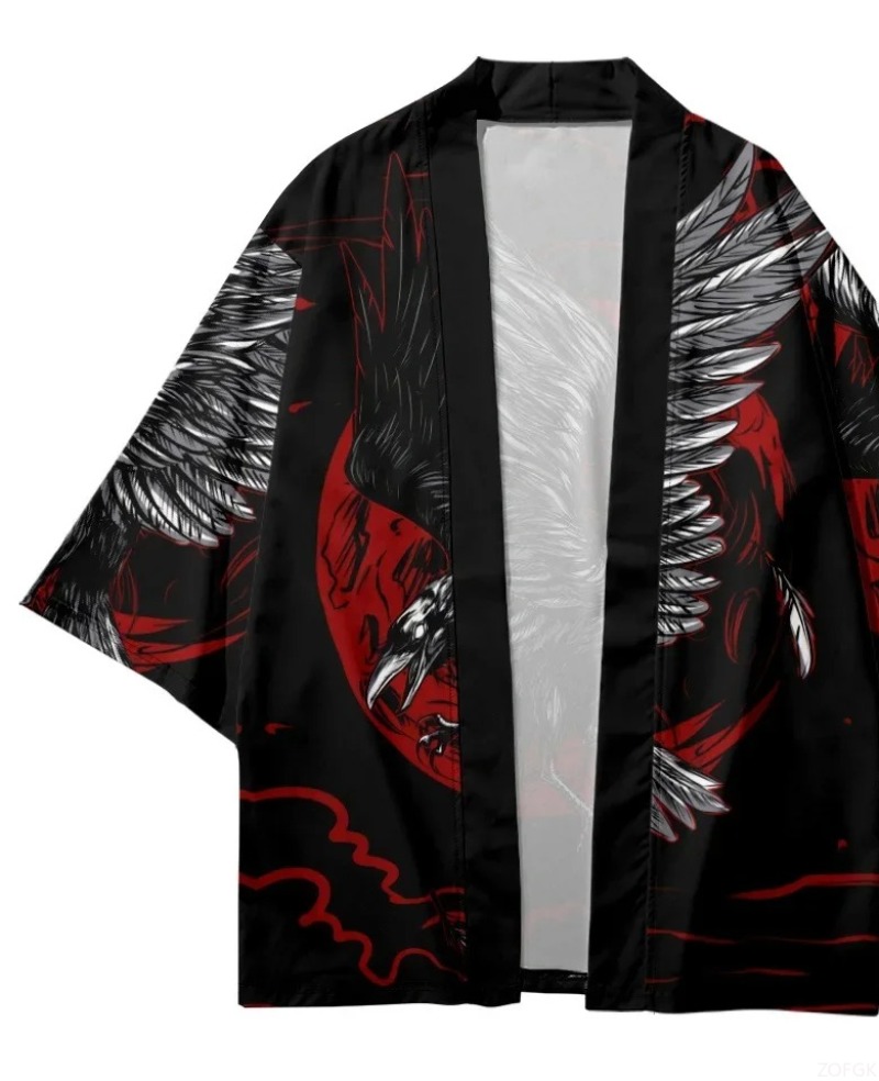 Moda Karga Baskılı Açık Ön Kim - Street Fashion Kimono incelemesi ve fiyatı