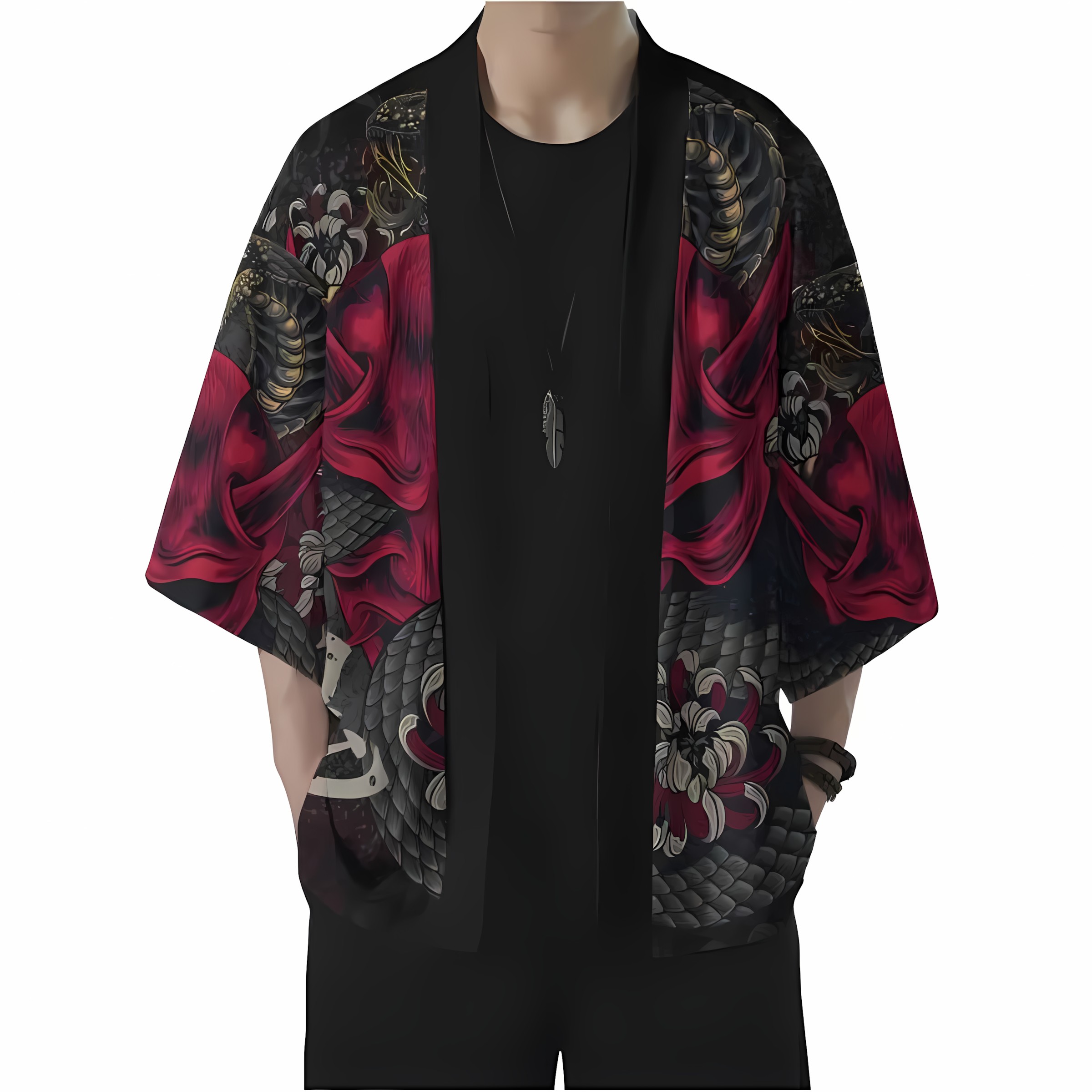 2026 Yaz Yeni Erkek Kimono 3D  - Street Fashion Kimono incelemesi ve fiyatı