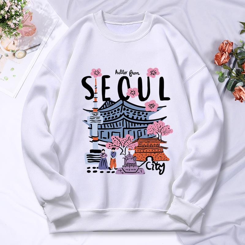 Seul Güzel Manzara Baskı Bayan - Street Fashion Seoul incelemesi ve fiyatı
