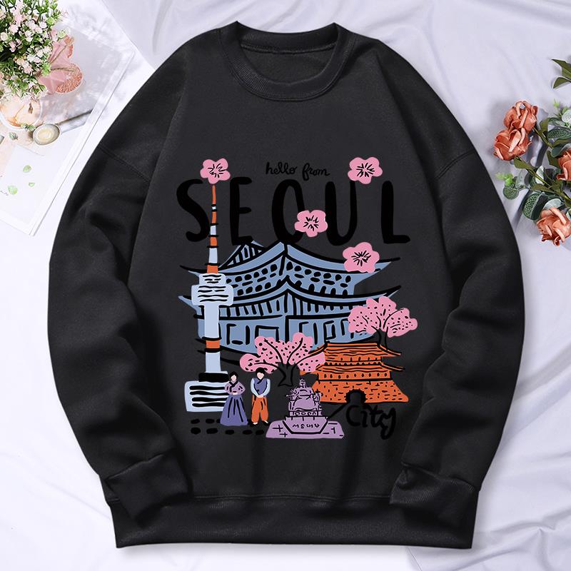 Seul Güzel Manzara Baskı Bayan - Street Fashion Seoul incelemesi ve fiyatı
