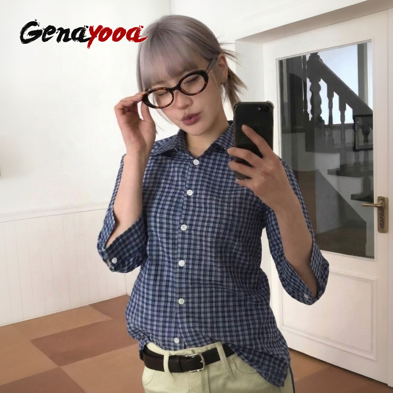 Genayooa Y2k Ekose Gömlek Kadı - Street Fashion In Korea incelemesi ve fiyatı