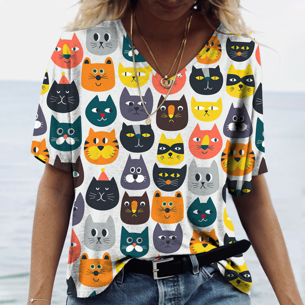 Moda V Yaka kadın T-Shirt Kari - Fashion Street Cat incelemesi ve fiyatı