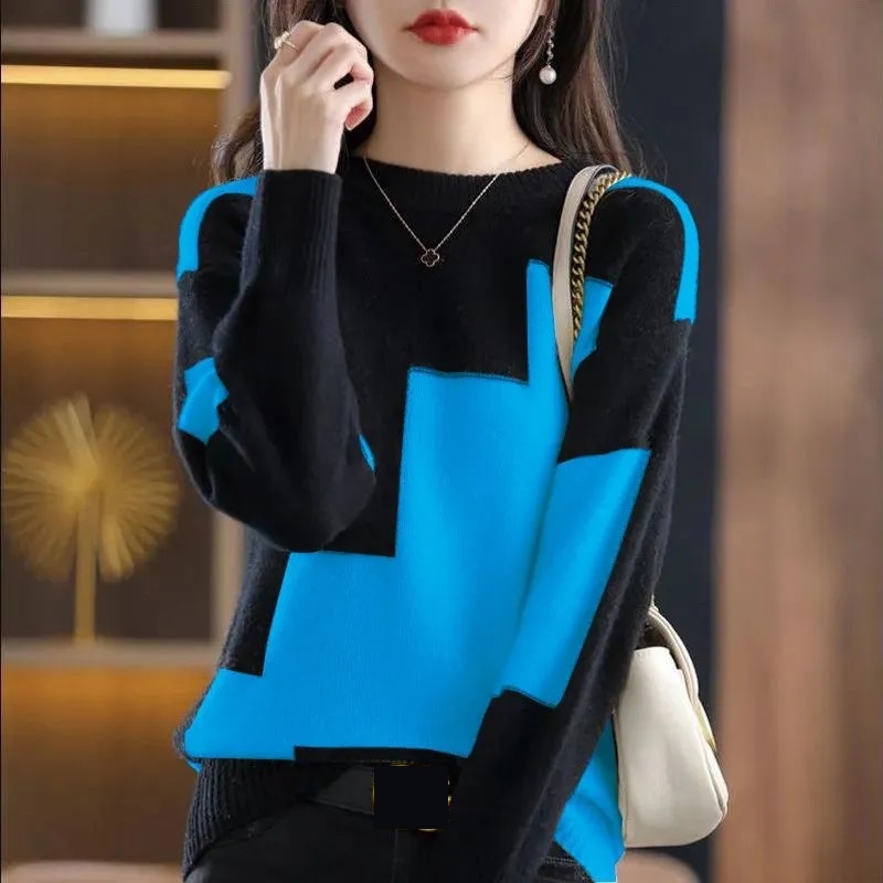 Moda O-Boyun Eklenmiş Örme Ren - Street Fashion In Korea incelemesi ve fiyatı