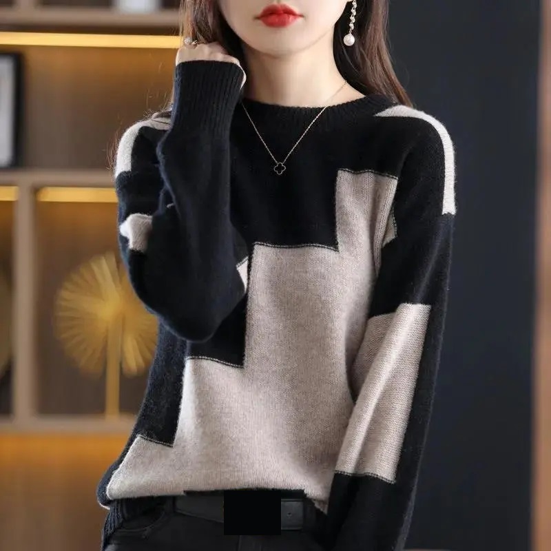 Moda O-Boyun Eklenmiş Örme Ren - Street Fashion In Korea incelemesi ve fiyatı