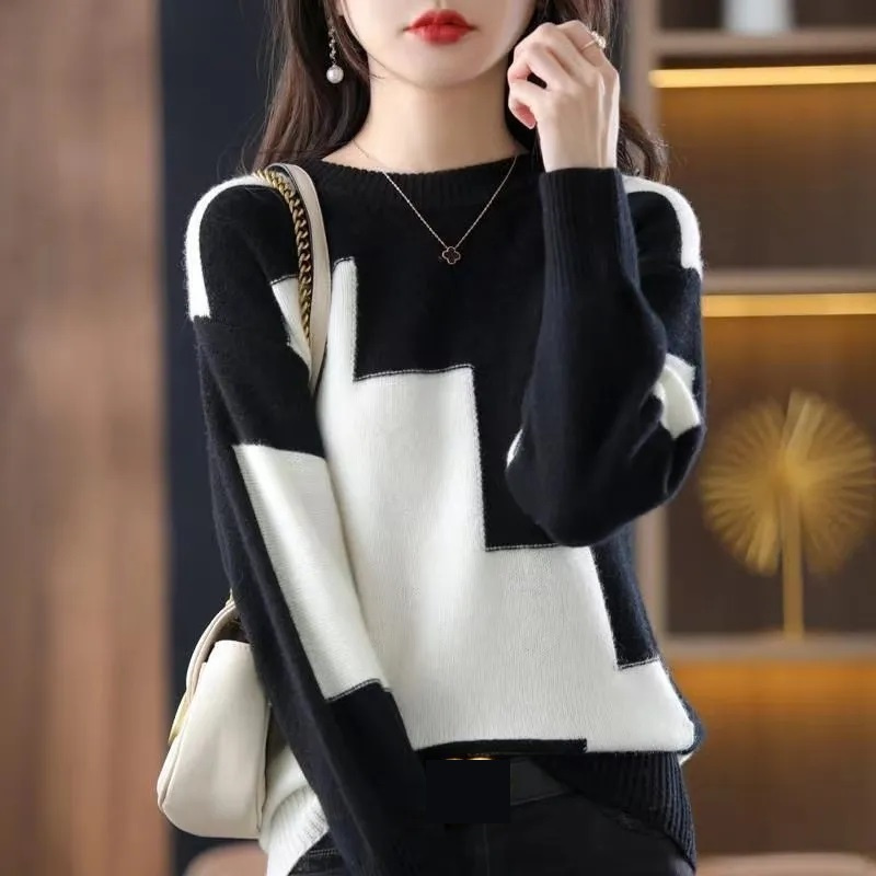 Moda O-Boyun Eklenmiş Örme Ren - Street Fashion In Korea incelemesi ve fiyatı