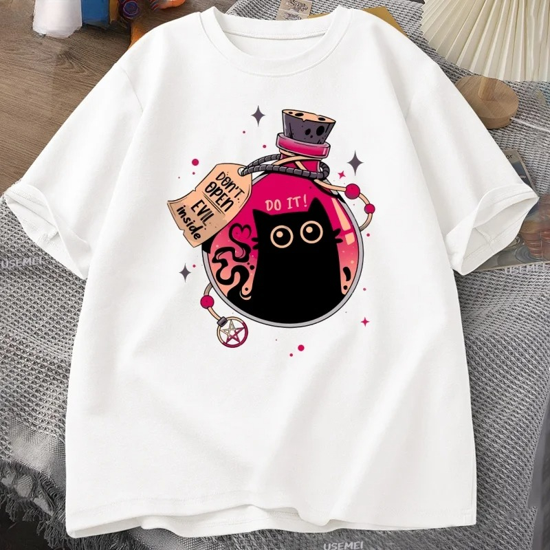 Kötü Siyah Kedi Şişede T-shirt - Fashion Street Cat incelemesi ve fiyatı