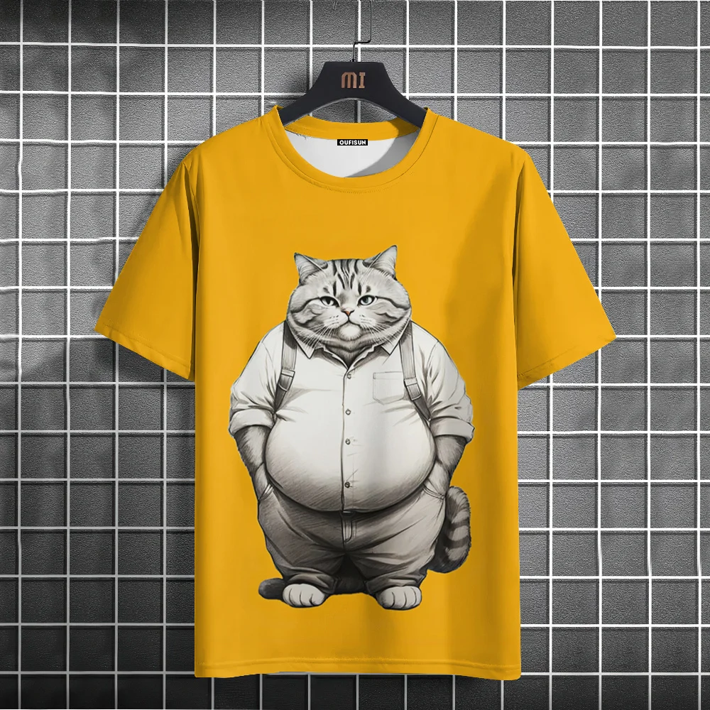 Yaz erkek tişörtü eğlenceli ke - Fashion Street Cat incelemesi ve fiyatı