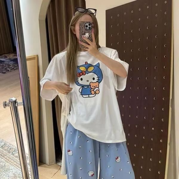 Kısa Kollu Hello Kitty Baskılı - Street Summer Fashion incelemesi ve fiyatı