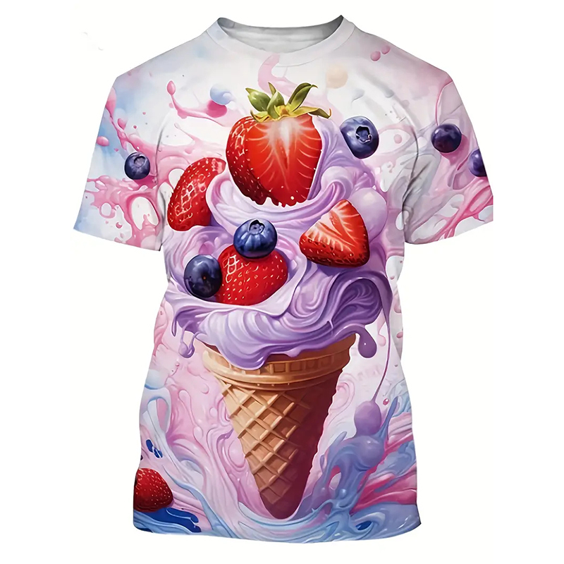 Ice Cream Color Fashion T-shir - Street Fashion Trends 2025 incelemesi ve fiyatı