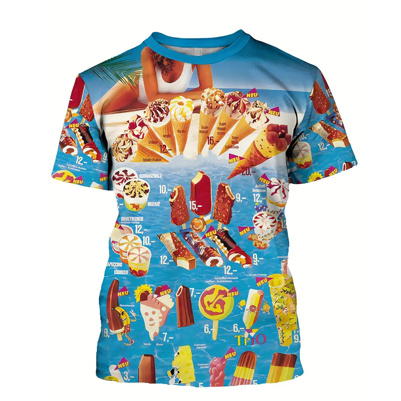 Ice Cream Color Fashion T-shir - Street Fashion Trends 2025 incelemesi ve fiyatı